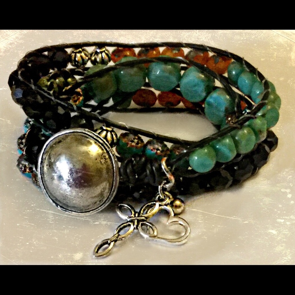 Handmade Triple Wrap Bracelet.